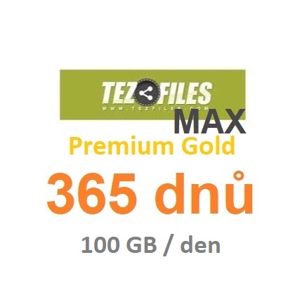 Premium účet MAX Gold Tezfiles na 365 dnů