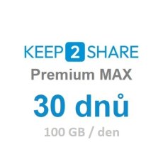 Premium účet MAX Keep2Share na 30 dnů