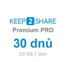 Premium účet PRO Keep2Share na 30 dnů