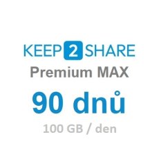 Premium účet MAX Keep2Share na 90 dnů